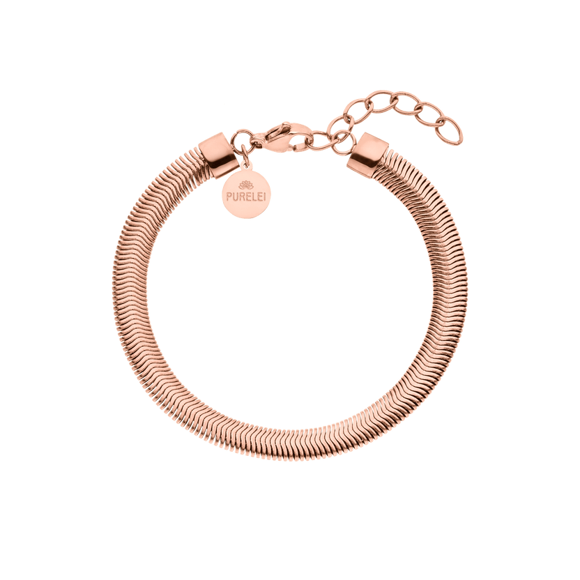 Roségoldenes Armband mit Wellenstruktur von PURELEI, elegant und modern.