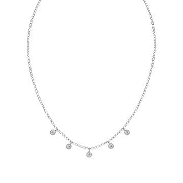 Silberne Kette mit funkelnden Anhängern, elegant und modern, von PURELEI.