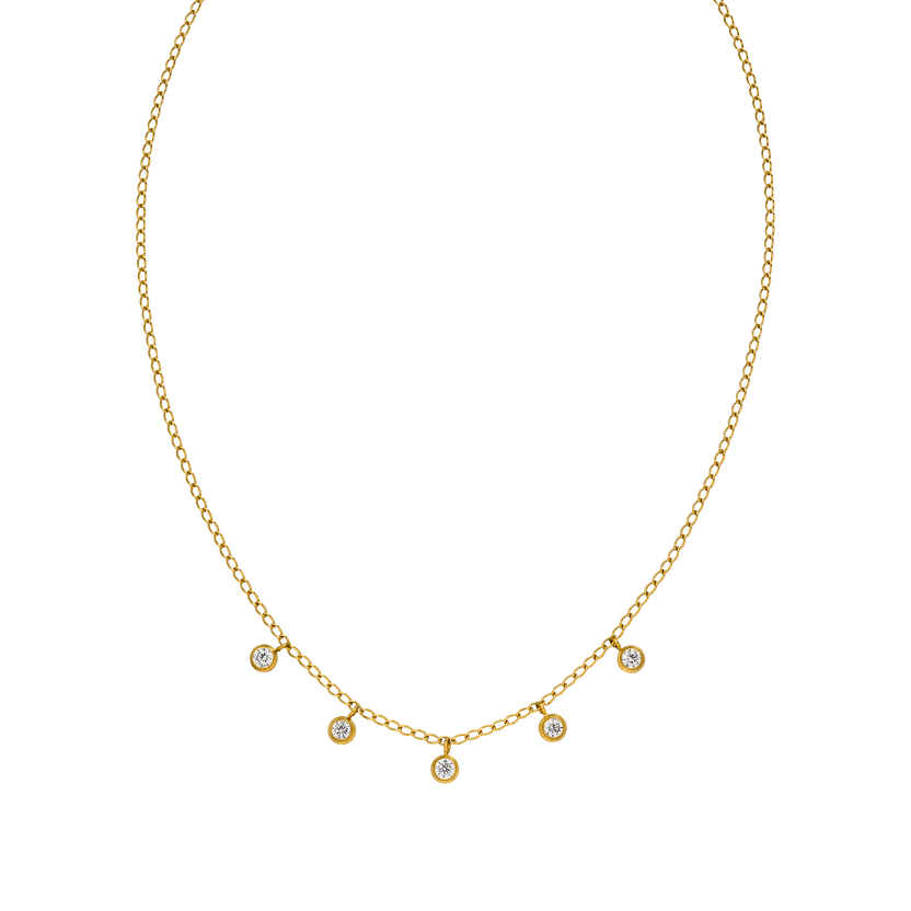 Goldene Kette mit funkelnden Anhängern, elegant und feminin – PURELEI.