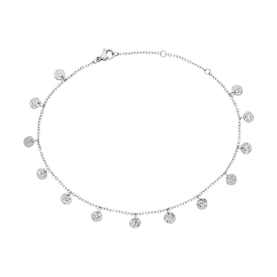 PURELEI Malihini Coin Fusskettchen in Silber mit feinen Münzanhängern, elegant und nickelfrei, minimalistisch und zeitlos.