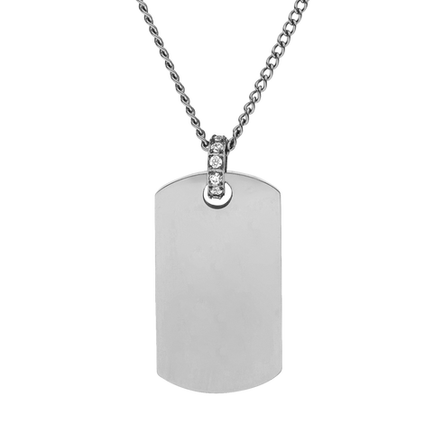 Plate Charm Kette aus nickelfreiem Silber mit Zirkonia, elegant und pur, PURELEI-Statement für feminine Leichtigkeit.