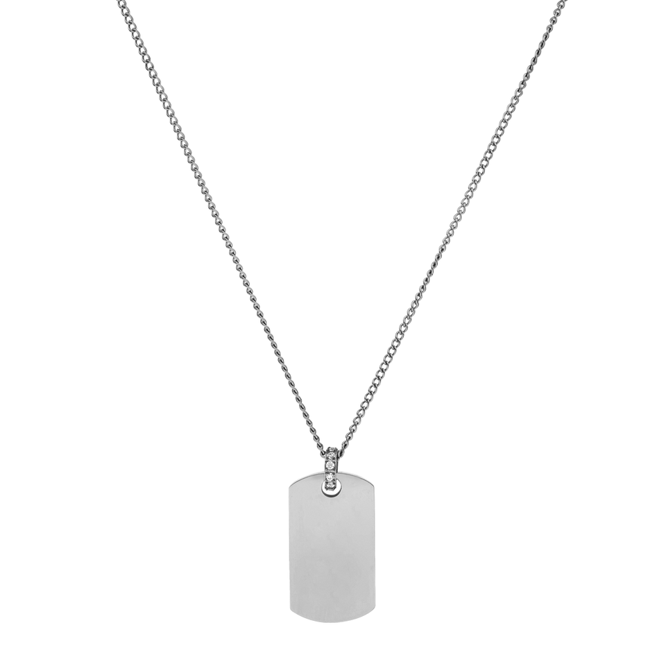 Plate Charm Kette aus nickelfreiem, silbernem Edelstahl mit schlichtem Anhänger, PURELEI-typisch elegant und zeitlos.