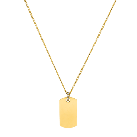 Plate Charm Kette von PURELEI aus 18K vergoldetem Edelstahl mit Zirkonia, elegant und nickelfrei für jeden Tag.