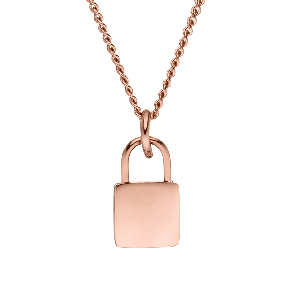 PURELEI Padlock Charm Kette in roségold, verstellbar, zeitlos elegant und nickelfrei für feminine Looks.