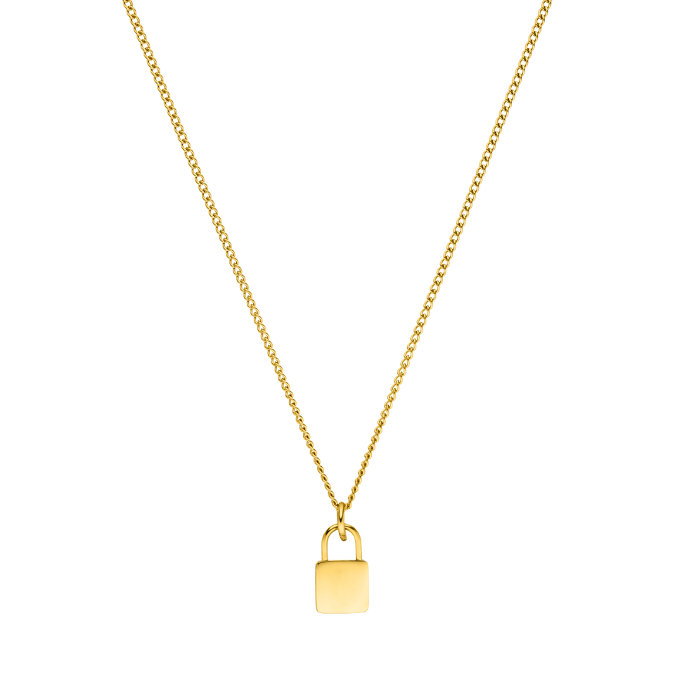 PURELEI Padlock Charm Kette aus 18K vergoldetem Edelstahl, elegant und femininer Island-Spirit in Gold.
