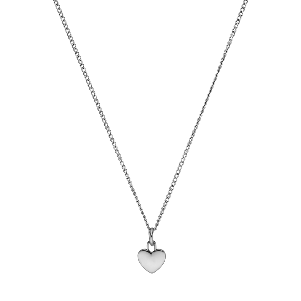 PURELEI Heart Charm Kette in silbernem Edelstahl mit filigranem Herzanhänger, elegant und zeitlos.