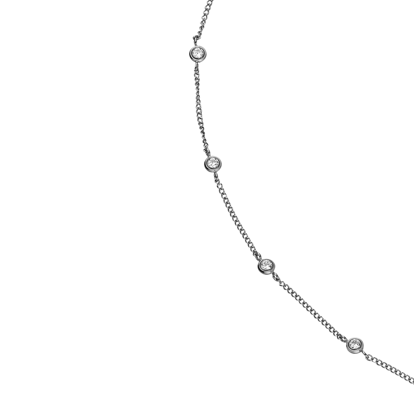 Silberne Kette mit funkelnden Zirkonia, elegant und zeitlos, von PURELEI.