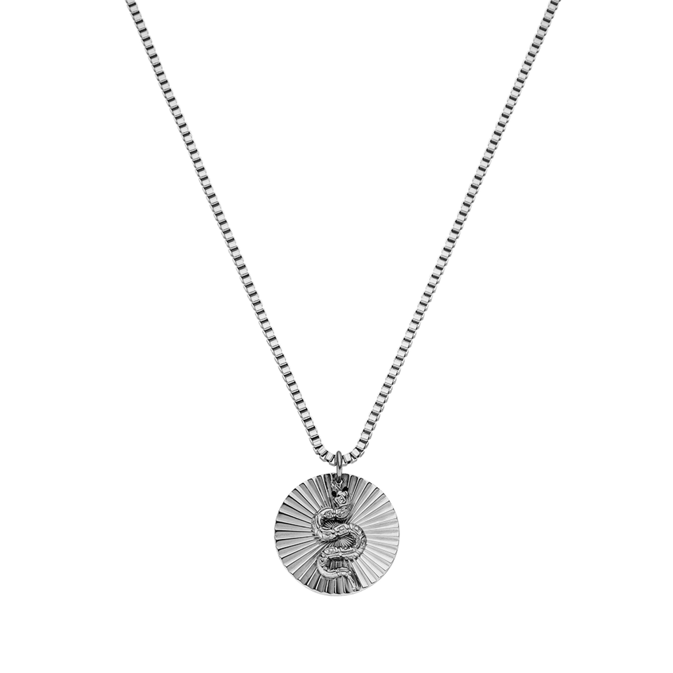 PURELEI Snake Coin Kette aus Silber mit detailreichem Schlangenanhänger, elegant und zeitlos gestaltet.