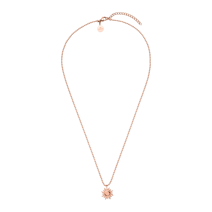 Roségoldene Kette mit Sonnenanhänger, elegant und feminin, von PURELEI.