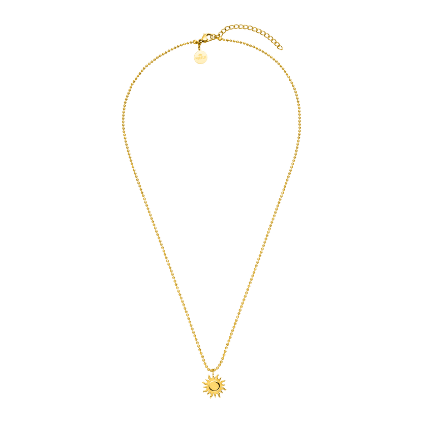 Goldene Kette mit Sonnenanhänger, elegant und strahlend, von PURELEI.