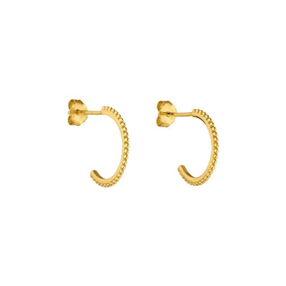 PURELEI Olani Creolen, goldene 18K vergoldete Edelstahl-Creolen mit feiner Struktur, clean und elegant gestaltet