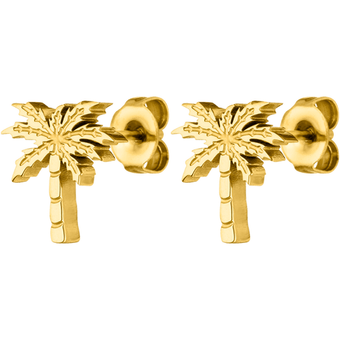 PURELEI Palm Ohrringe aus 18K vergoldetem Edelstahl, filigranes Palmen-Design, eleganter Insel-Spirit, nickelfrei.