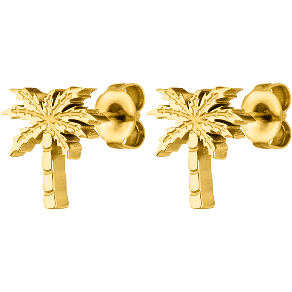 PURELEI Palm Ohrringe aus 18K vergoldetem Edelstahl, filigranes Palmen-Design, eleganter Insel-Spirit, nickelfrei.