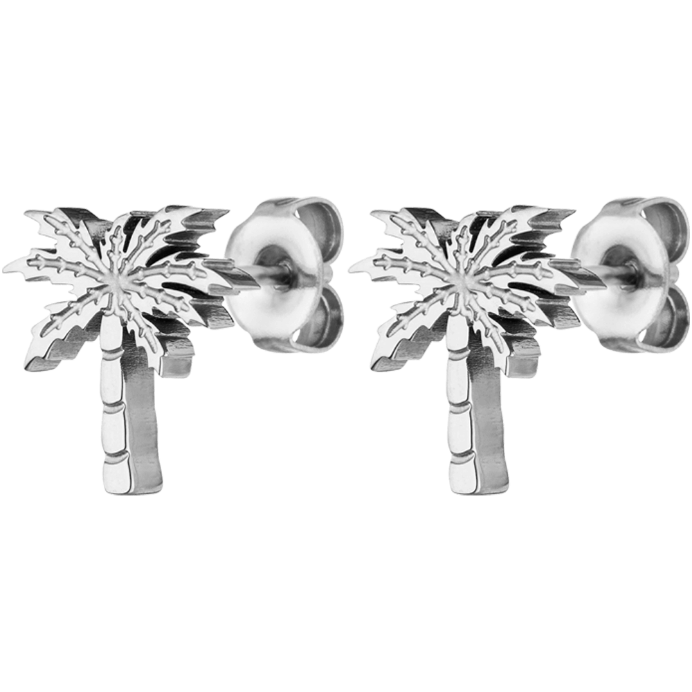 PURELEI Palm Ohrringe aus nickelfreiem Silber in Palmenform, elegant und filigran gestaltet.