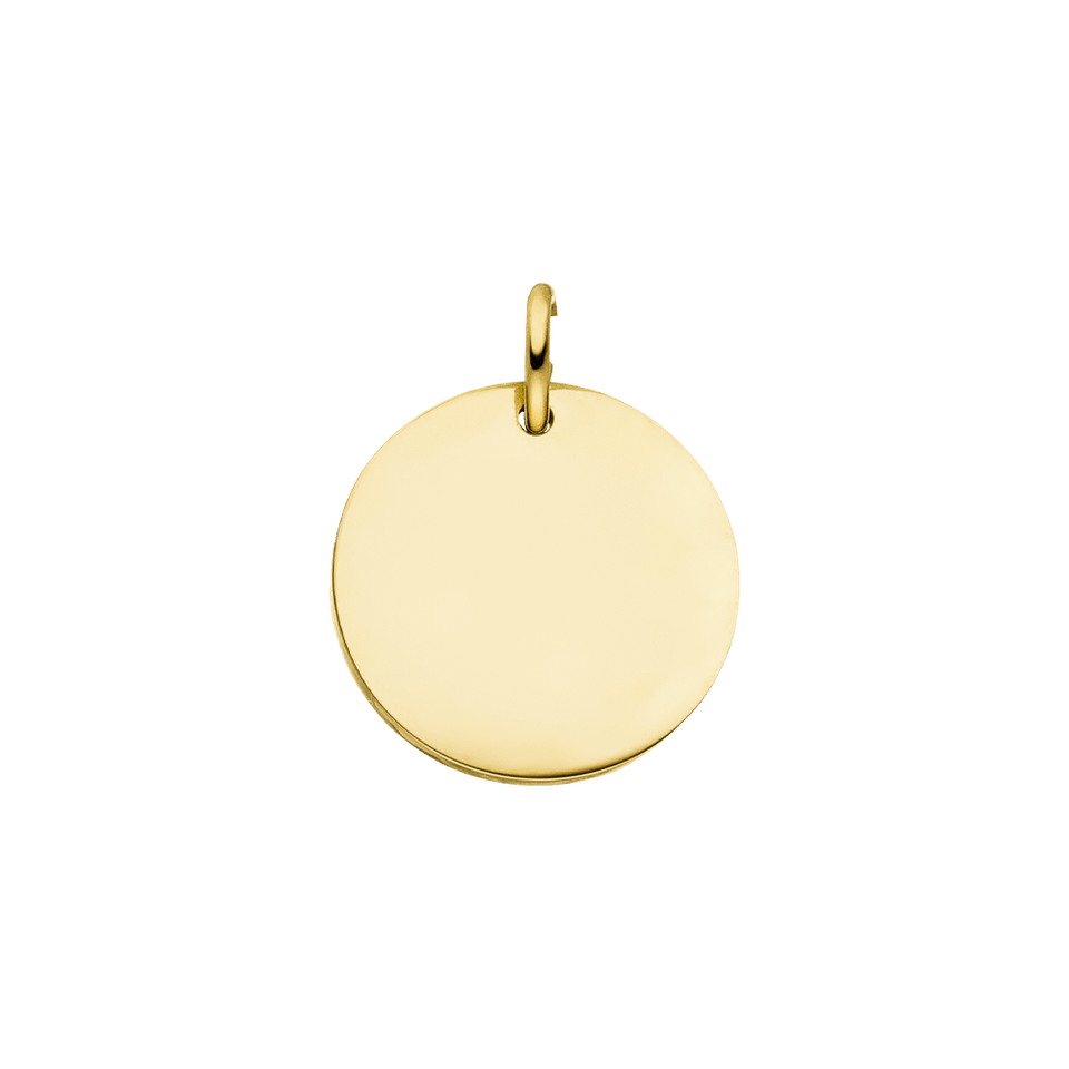 Plate Charm aus 18K vergoldetem Edelstahl, schlichtes rundes Design, edel und zeitlos, PURELEI Signature.