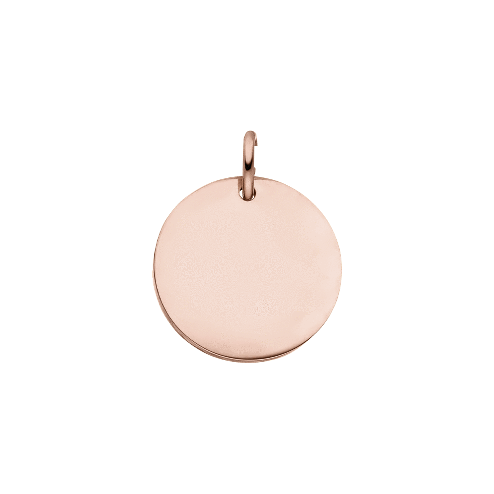 Plate Charm Roségoldener Edelstahl-Anhänger mit glatter Oberfläche, eleganter Island-Spirit von PURELEI.