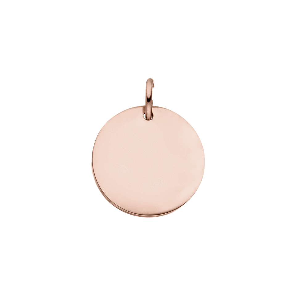Plate Charm Roségoldener Edelstahl-Anhänger mit glatter Oberfläche, eleganter Island-Spirit von PURELEI.