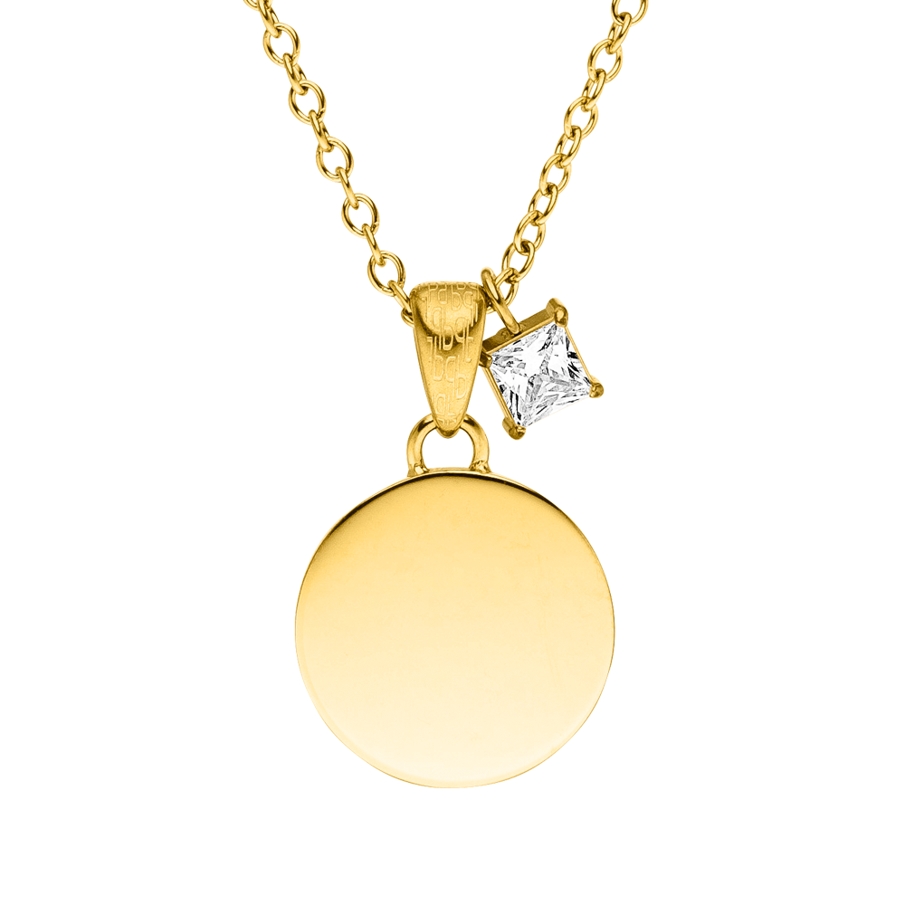 Poetic Kette von PURELEI: Feine, vergoldete Coin-Kette mit Zirkonia-Schmuckstein, elegant und feminin.