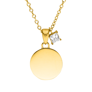 Poetic Kette von PURELEI: Feine, vergoldete Coin-Kette mit Zirkonia-Schmuckstein, elegant und feminin.