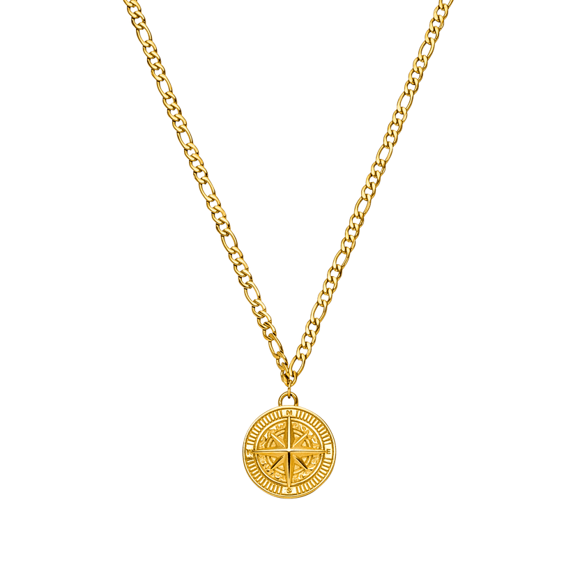 Goldene Kette mit detailliertem Anhänger von PURELEI, elegant und zeitlos.