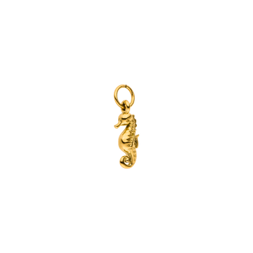 Goldener Seepferdchen-Anhänger von PURELEI, elegant und maritim inspiriert.