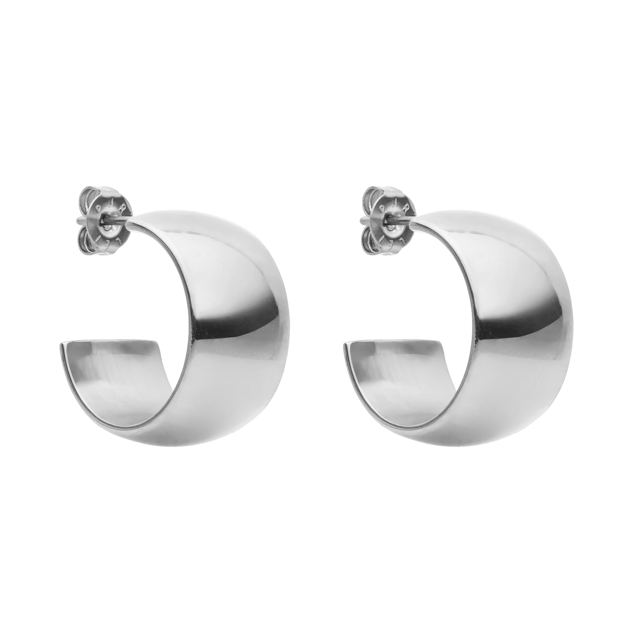 PURELEI Bold Ohrringe aus glänzendem, nickelfreiem silbernem Edelstahl, minimalistisch und kraftvoll.
