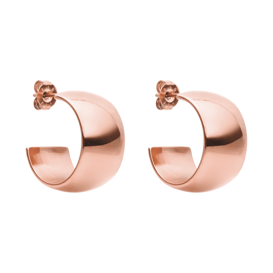 Bold Ohrringe aus 18K rosévergoldetem Edelstahl, breite Creolen, PURELEI, elegant und nickelfrei für strahlenden Island-Spirit.
