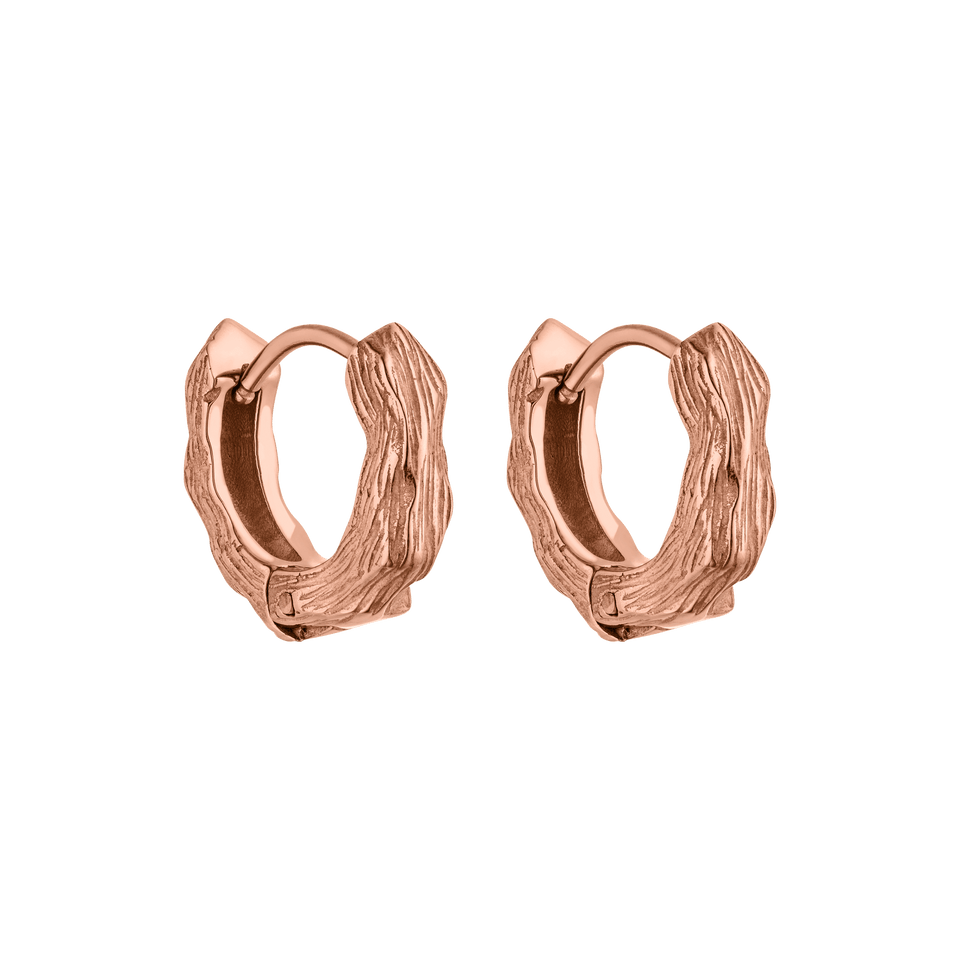 PURELEI Brushed Ohrringe in roségold mit gehämmertem Design, elegant und feminin für vielseitiges Tragen.