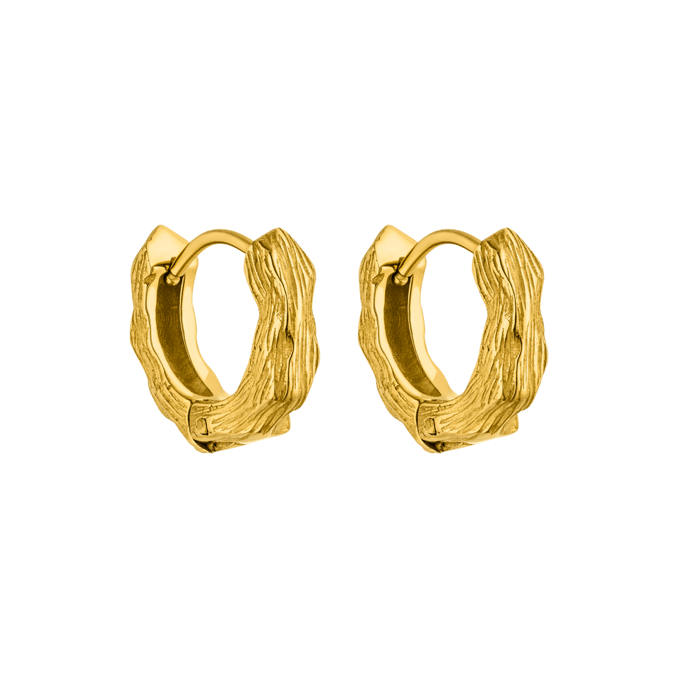 Brushed Ohrringe aus 18K vergoldetem Edelstahl mit gehämmertem Design, pure Eleganz von PURELEI.