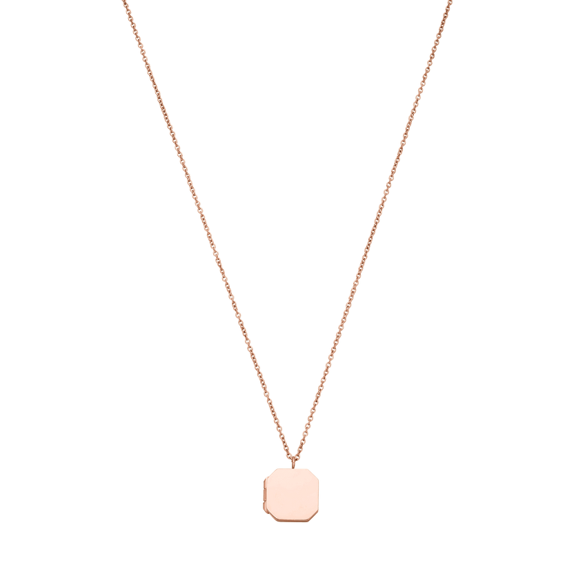 Roségoldene Kette mit achteckigem Anhänger von PURELEI, elegant und modern.