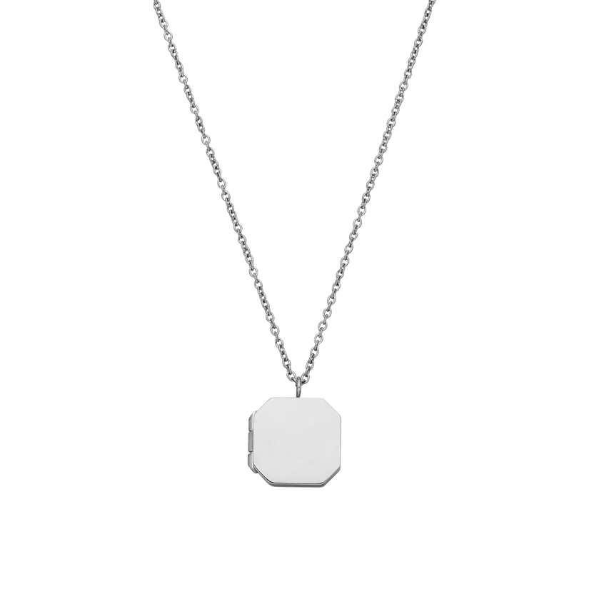 Silberne Kette mit octagonalem Anhänger von PURELEI, elegant und modern.
