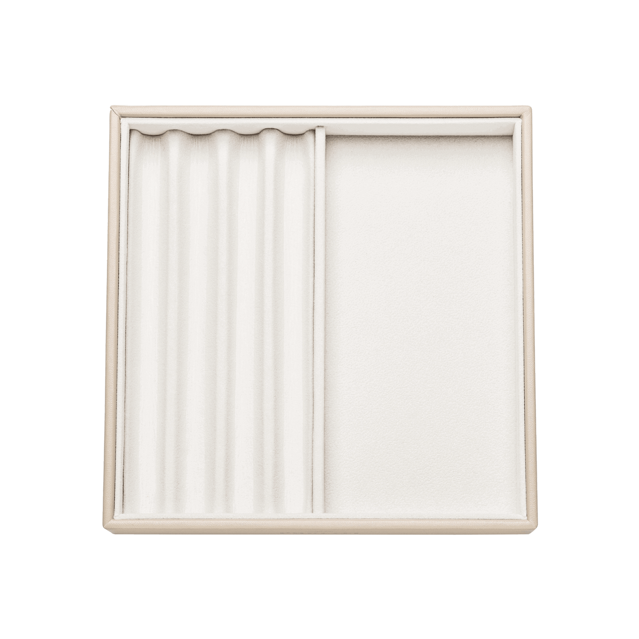 Schmuckaufbewahrung 3er-Set von PURELEI in beige, stapelbar, modernes Kunstleder für elegantes Ordnungsgefühl.