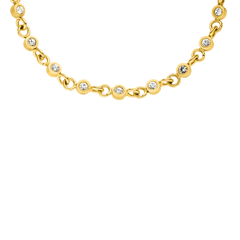 Goldene Kette mit funkelnden Zirkonia von PURELEI, elegant und strahlend.