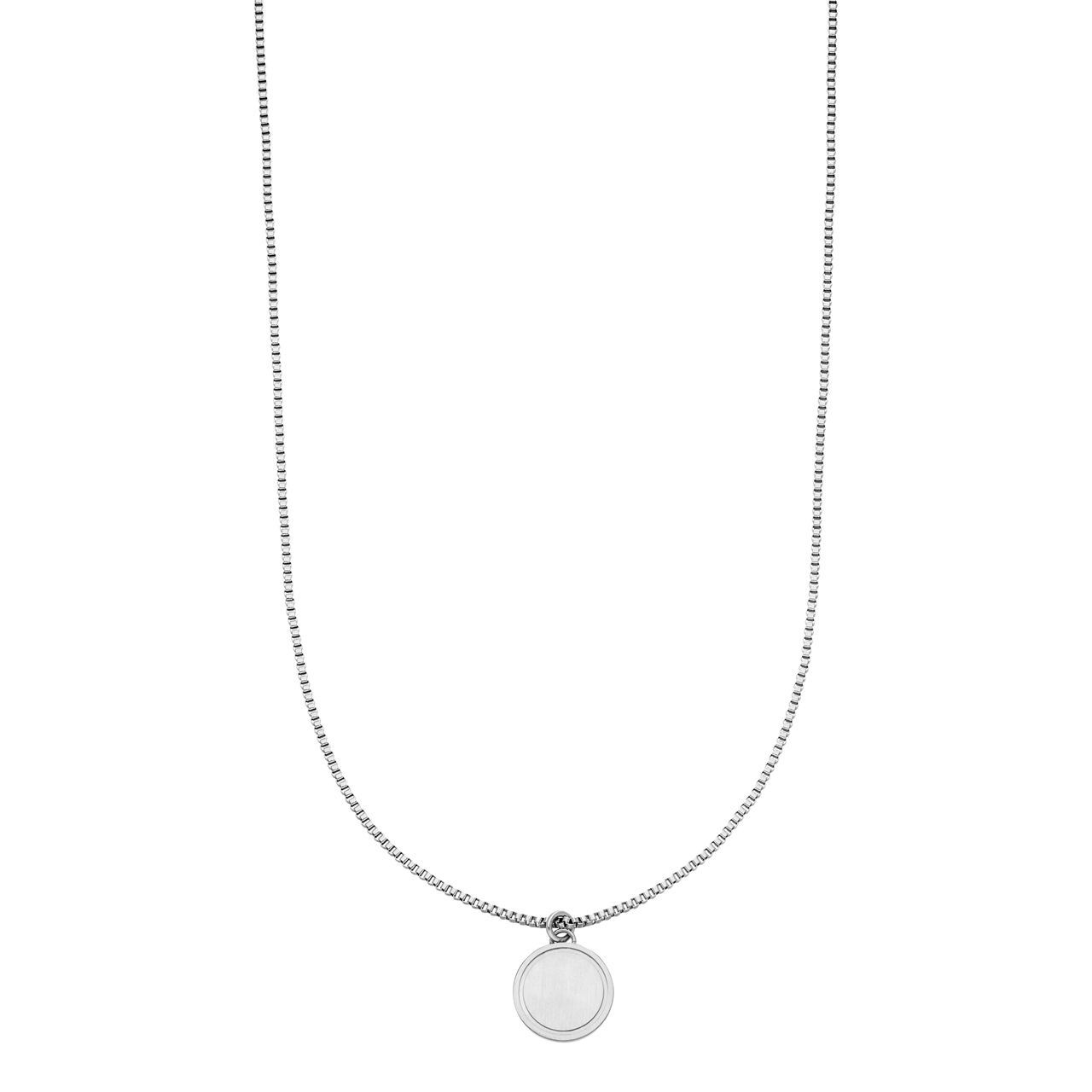 PURELEI Love Letter Kette aus nickelfreiem, silbernem Edelstahl mit feiner Rundkursiv-Gravur, elegant und zeitlos.